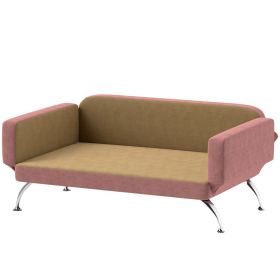 PawHut Dog Sofa Bed w/ Adjustable Armrest & Backrest for Small, Medium & Large Dogs, Pink