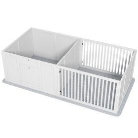 PawHut Dog Whelping Box w/ Waterproof Pee Pad & Adjustable Door for Small, Medium & Large Breed Dogs, 65" x 31.5"