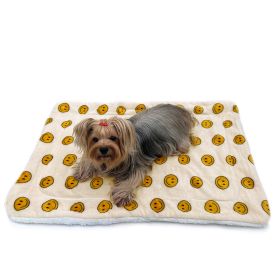 Ultra Plush Happy Face Blanket (Color: White, size: 50" x 30")
