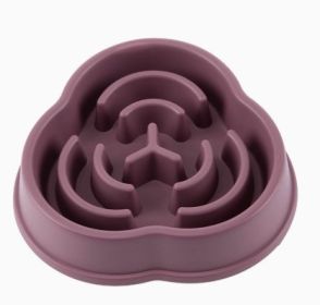 Pet Slow Feeding Bowl Dog Bowl Anti-choke Anti-skid (Option: Conventional-01 Style Purple)