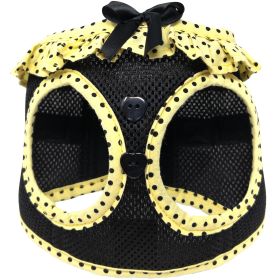 American River Choke Free Dog Harness Polka Dot Collection (Color: Yellow and Black Polka Dot, size: 2X/3X-Large)