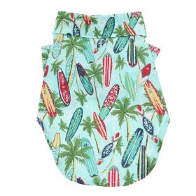 aHawaiian Camp Shirt (Color: Surfboards and Palms, size: large)