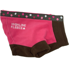 Highline Fleece Dog Coat (Color: Pink and Brown with Polka Dots, size: Size 18)