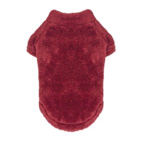 Soft Plush Pullover (Color: Burgundy, size: 2XL)