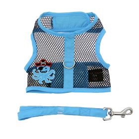 Cool Mesh Dog Harness Under the Sea Collection (Color: Pirate Octopus Blue and Black, size: large)