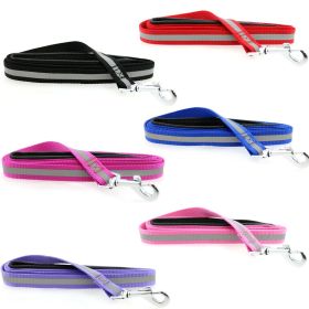 Reflective Nylon Leash with Soft Grip Handle 3/4 in. Wide x 5 ft. Long (Color: Red, size: 5ft)