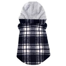 Weekender Dog Sweatshirt Hoodie (Color: Black & White Plaid Flannel, size: small)